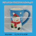 Cute snowman shaped ceramic plate for christmas decoration